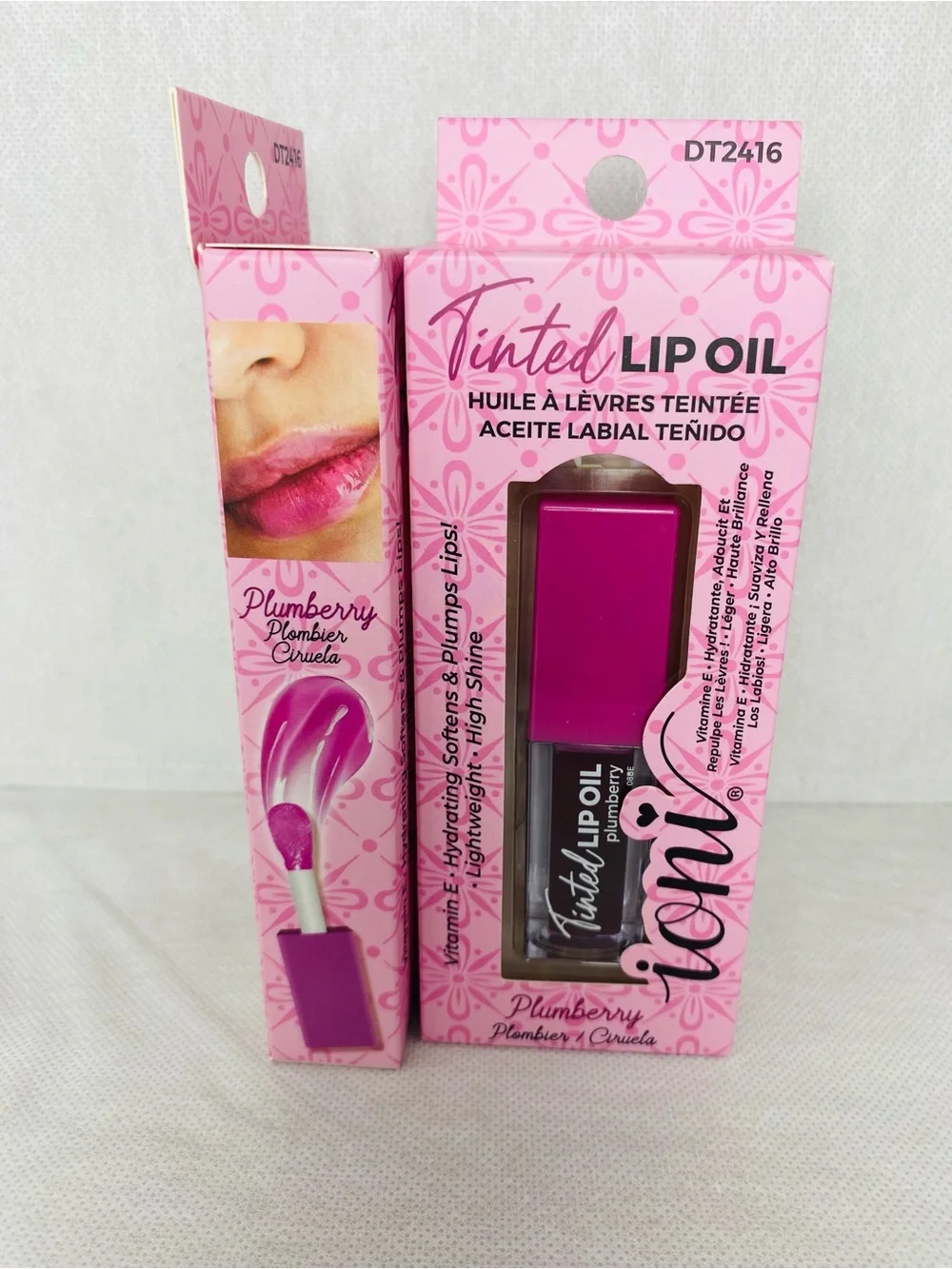 ICON Tinted Lip Oil Trio Pink Doll Plumberry Sweet Honey Hydrating Gloss